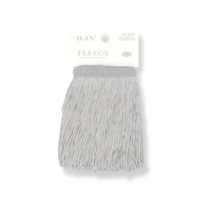 Frange in pile Ilan 15x200cm grigie per abbigliamento e artigianato - Product Image 2