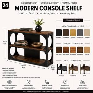 Modern <b>Console</b> Shelf <b>Table</b> with Open <b>Storage</b> Design for Entryway Living Room Hallway and Contemporary Home Furniture - Product Image 2