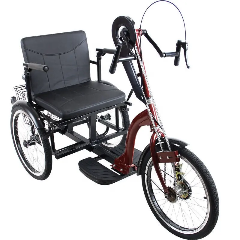 CE genehmigt hohe qualität behinderte dreirad fahrrad mit klapp rollstuhl