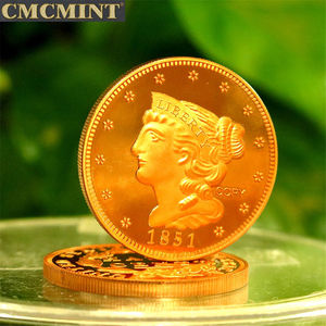 Bakır paraları makinesi 1 Oz .999 Troy bakır örgülü saç 1/2 Cent antika bakır sikke - Product Image 5