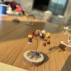 Eco-Friendly Cristal Natural Esmagado Pedra <span class=keywords><strong>Money</strong></span> <span class=keywords><strong>Tree</strong></span> Ornamento De Madeira Base Decor para Casa Carro Mini Pequenos Espaços - Product Image 6