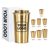 Gobelet en acier inoxydable 304 à paroi simple, multi-tailles, empilable, réutilisable, pour bière, avec logo personnalisé, idéal pour les fêtes, le camping et les bars - Vente en gros