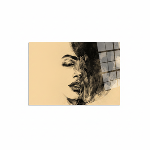 Arte Abstracto de Mujer sobre Lienzo: Decoración Moderna para Pared con Retrato, ARTE EN VIDRIO TEMPLADO - Product Image 2