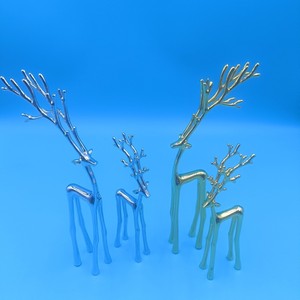 Retro Alloy Deer Figurine Metal Garden <b>Ornament</b> Desktop Decoration Animal Shape Outdoor Home Decor Gift - Product Image 1