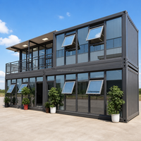Maison Modulaire de Luxe en Verre, Bureaux Détachables, Conteneur Préfabriqué à 2 Étages pour Showroom, Café, Villa