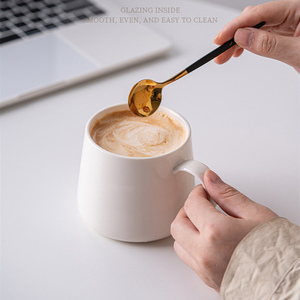 Logotipo impreso personalizado 12oz moderno de lujo de porcelana blanca agua té café Taza de cerámica - Product Image 3