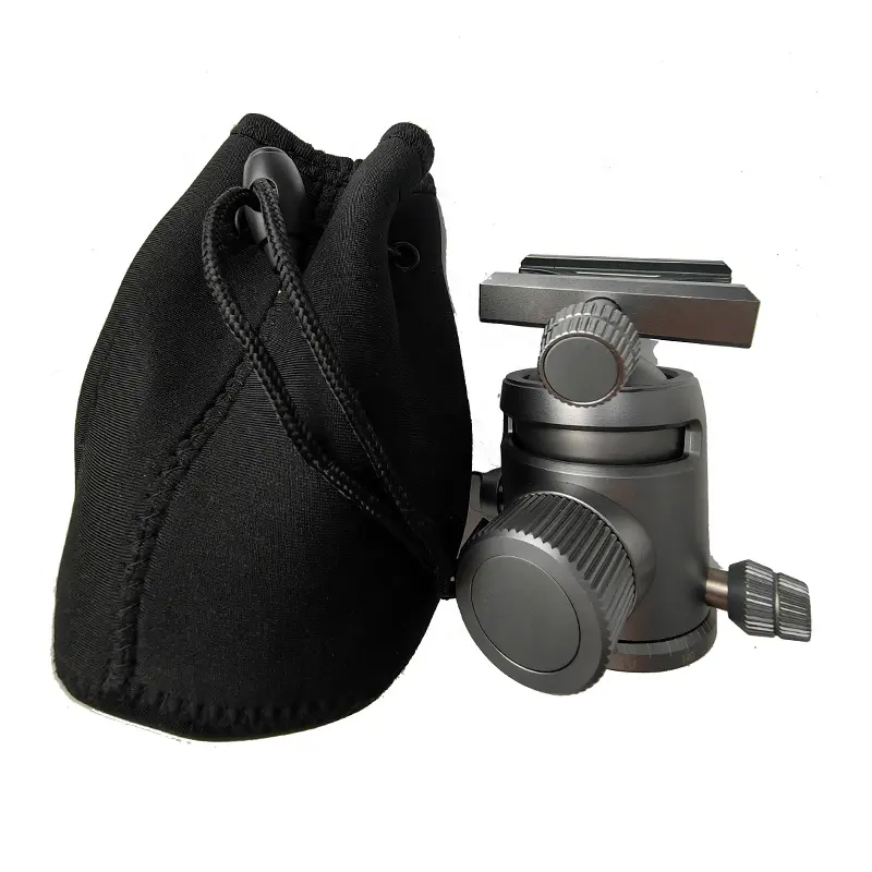 Mini portátil leve câmera tripé cabeça caso drawstring saco Camera Lens Bag para fotografia ao ar livre