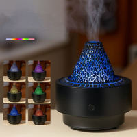 Nouvelle Version 2026 Mini Diffuseur d'Arômes Électrique en Plastique à Flamme Réaliste, Humidificateur Ultrasonique d'Arômes, Aromathérapie, Design Dégradé 7 Couleurs