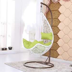 Mobilier d'extérieur balançoires de patio balançoire œuf suspendue chaise cocons avec support en métal chaise suspendue de jardin en rotin et osier d'intérieur - Product Image 1