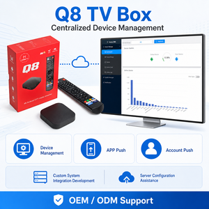 Box TV Q8 4K S905Y4 4GB 32GB Android 14 Dual WIFI 8822CS BT 5.0 LAN 100M Quad Core con Telecomando Vocale OEM ODM Cherry TV DIY - Product Image 1