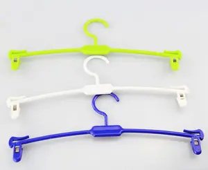 YT-161customized Praktis Plastik Pakaian Gantungan Baju untuk Wanita dengan Klip dan Bulat Hook
