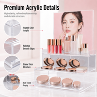 Support d'affichage de maquillage en acrylique avec porte-étiquette interchangeable pour la promotion de la marque