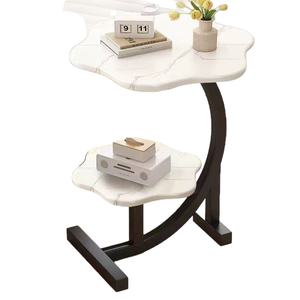Table de chevet moderne de style luxe léger, table d'appoint de salon, table basse simple, étagère de rangement tendance - Product Image 5