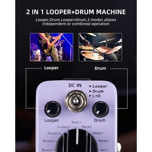 Bàn đạp Looper trống điện tử LEKATO 16 rãnh với chức năng lặp lại 20 phút, 3 chế độ, tính năng Tap Tempo, Overdub và Micro - Product Image 5