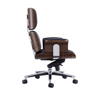 Meubles modernes en noyer Chaises de bureau ergonomiques en cuir luxueuses et pivotantes pour ordinateur de bureau