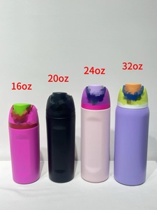 Doppelwandige Isolierte Sport-Trinkflasche mit Gleichem Logo oder Eigenem Logo, 16oz 20oz 24oz 32oz Edelstahl-Wasserflasche mit Deckel und Strohhalm - Product Image 2