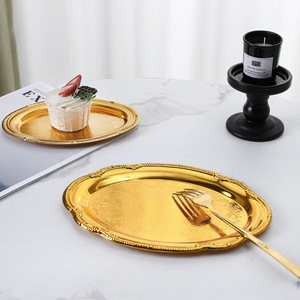 Metal Small <strong>Tray</strong> High-End Retro European Style Oval Shape Jewelry Ornament <strong>Storage</strong> Shooting Prop Display Aromatherapy <strong>Tray</strong> - Product Image 3
