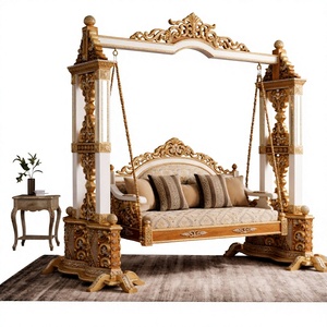 Columpio de Madera de Teca Estilo Turco Tradicional, Jhula en Oferta, Acabado Blanco Dorado, Sofá Columpio, Compre Jhula de Madera de Teca Personalizada para Interiores - Product Image 3