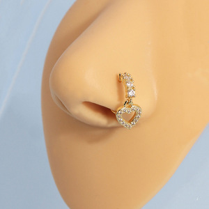 Anneaux de nez ouverts ajustables avec pierres brillantes, design croix et papillon, bijoux de piercing de nez personnalisés et tendance - Product Image 6