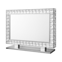 Miroir Mural de Luxe LED pour Salle de Bain, Miroir de Maquillage à Lumière LED, Vanity en Cristal Diamant pour Salon de Beauté