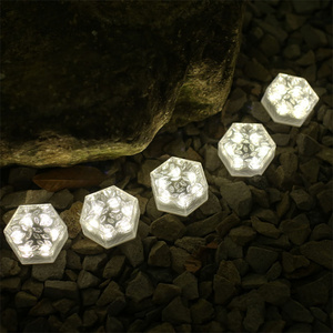 <span class=keywords><strong>Pavé</strong></span> paysage étanche rond en forme d'hexagone <span class=keywords><strong>verre</strong></span> dépoli brique marchepied pont solaire brique de glace lumière pour sol de jardin extérieur - Product Image 6