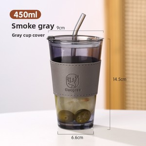 Vaso de cristal con pajita para verano, al por mayor, resistente a altas temperaturas, ecológico, sellado, a prueba de fugas, creativo, de alto valor, recuerdo con letras - Product Image 6