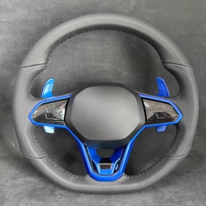 Rueda de costura negra de cuero liso perforado al por mayor para volante de coche <span class=keywords><strong>Volkswagen</strong></span> Golf 8 de bajo precio - Product Image 1