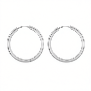 Pendientes de aro Amy Amy de 3x25 mm, chapados en plata, de acero inoxidable, joyería clásica de moda para mujer, regalo - Product Image 1