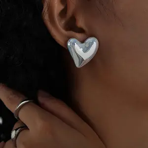 Stainless Steel Resin Earrings Acrylic 18K Gold Plated Heart Ear rings for Women Fashion Jewelry Earrings Pendientes de moda