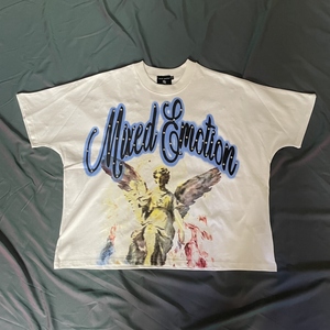 夏季纯棉男装混合情感数码印花品牌t恤图案嘻哈风格街头男装t恤 - Product Image 1