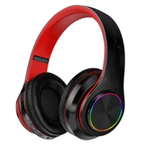 नेकां वायरलेस ब्लूटूथ Headphones B39 रंगीन एलईडी रोशनी गेमिंग ओवर-कान हेडसेट स्टीरियो हेड फोन्स के साथ mp3 प्लेयर