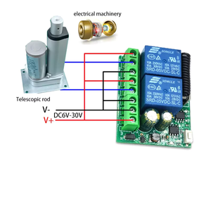 Interrupteur sans fil à 2 canaux 6-30V pour moteur de porte, système de contrôle d'éclairage LED intelligent pour la maison avec fonction de temporisation - Product Image 5