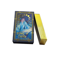 Jeu de tarots personnalisé Oracle Card Printing feuille d'or motif brodé sur papier d'art avec livre logo personnalisable