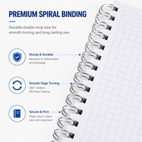 Cahier spirale A4 de haute qualité fabriqué en usine 180 °   Housse personnalisée à plat OEM ODM Service d'impression personnalisée