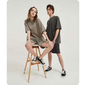 High Quality T-shirt 100 Cotton Mens Solid Color Vintage Washed Loose t Shirt Men Oversized - Product Image 2