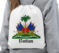 Sac à dos portable grande capacité à cordon de serrage, motif national haïtien personnalisé, idéal pour les sports de plein air – Vente chaude en gros