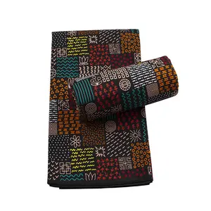 Low MOQ Real Wax Fabric Material Clothes 6 Yard African Ankara Fabric Cotton Women Dress Custom Shirting Fabric