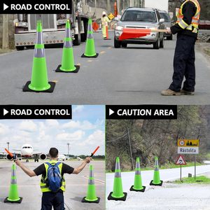 กรวยจราจรสีเขียว CITICITY ขนาด 28 นิ้ว พร้อมแถบสะท้อนแสงขนาด 6 นิ้ว สำหรับงานก่อสร้าง ทางรถวิ่ง ถนน และที่จอดรถ - Product Image 5