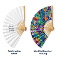 Ventilateur chinois en bois dansant de 13 pouces, tissu de soie plié Clack Rave, impression UV, ventilateur à main pliable