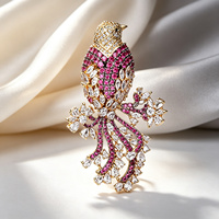 2026 Recommandé : Magnifiques Grandes Broches Épingles pour Femme, Ornées de Zircon Cubique, Motifs Animaux et Oiseaux, Violet et Blanc, pour Fête, Mariage, Cadeau, Vêtements