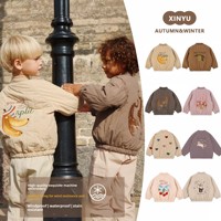 Nouvelle veste d'automne matelassée trois-en-un pour enfants, motif dessin animé, en coton épais, avec fermeture éclair, pour garçons et tout-petits
