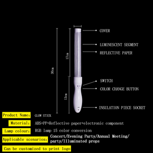 แท่งไฟ LED RGB โลโก้สั่งทำได้ สำหรับ<span class=keywords><strong>คอน</strong></span>เสิร์ต เชียร์กีฬา  พร้อมไฟกระพริบ 7 โหมด สำหรับงานปาร์ตี้ งานแต่งงาน - Product Image 6