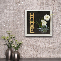 Offre Spéciale Vente en Gros Décoration Murale en Bois Cadre Artistique pour la Maison Composition Florale Artistique 3D Stéréoscopique Art Moderne Antique