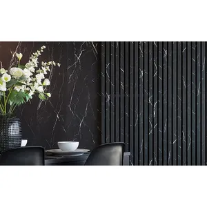 Natural marble wall board tile border wall panel marquina black stone fluted marble wall panel