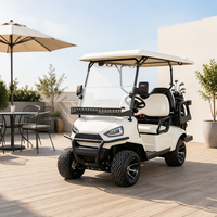 Voiturette de golf électrique avec rangement arrière supplémentaire, batterie lithium 72V, pare-soleil extérieur personnalisé, moteur 7KW, 4 places