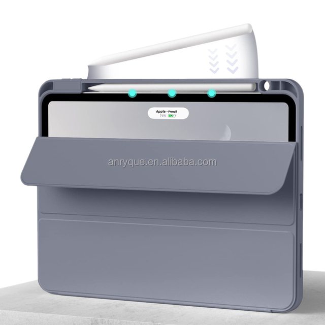 Case for iPad Pro 12.9 Inch 6th/5th/3rd Generation 2022/2021/2020 Funda with Pencil Holder Trifold Slim Cover with Soft TPU Back