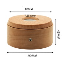 Support d'affichage LED en bois de hêtre, support de lampe pour œuvres d'art en bois, support rotatif à 360°, support tactile coloré, affichage lumineux en cristal
