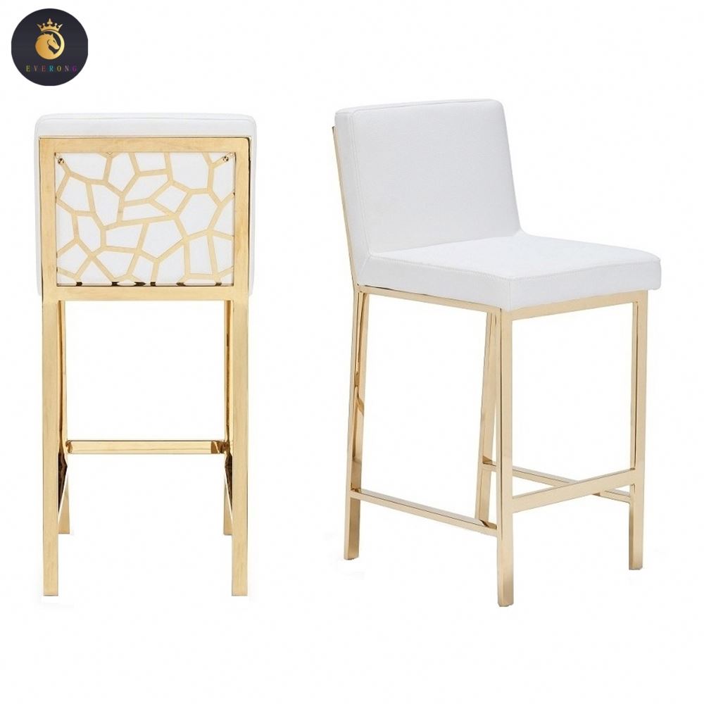 Современный дизайн, стильный полированный кухонный стул с белой кожаной амортизацией для дома и бара