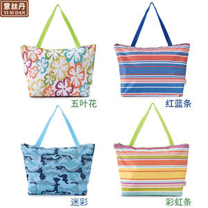 Bolso de mano portátil Yi Si Dan, gran capacidad, tela Oxford, cierre de cremallera, bolso de compras para mujer, para supermercado, picnic, almacenamiento - Product Image 3