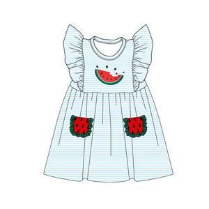 Preventa al por mayor: Ropa de moda para niñas con estampado de sandía, estilos de verano, MOQ 5, precio de fábrica para boutique de ropa de hermanas. - Product Image 2